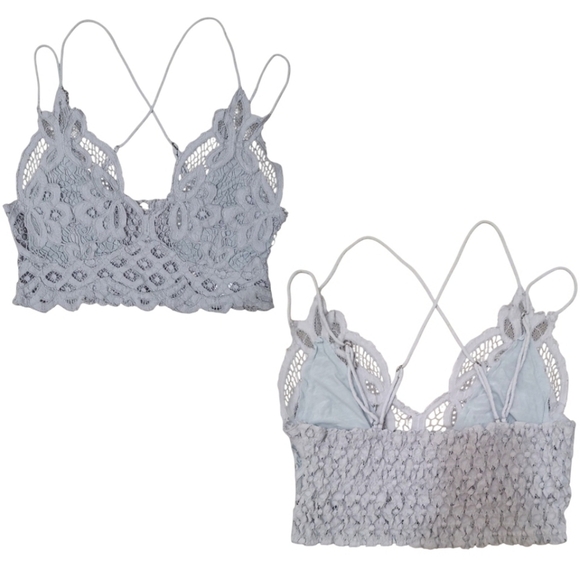 Free People Adella Bralette Light Grey Size Extra Small - Picture 4 of 13